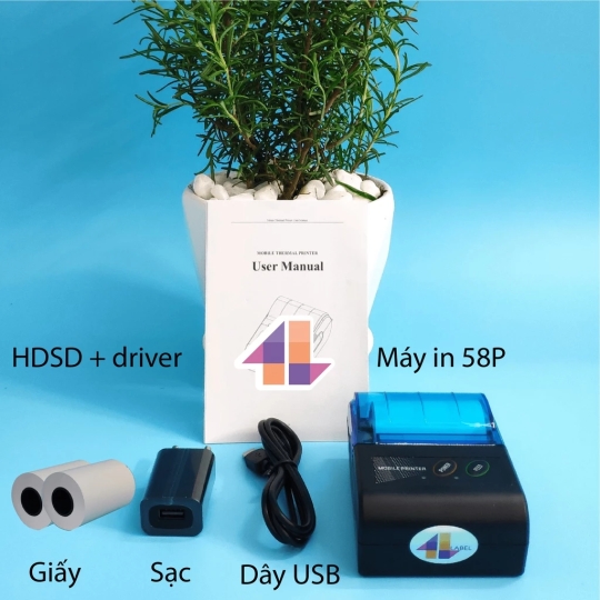 Máy in bill Bluetooth nhiệt Mini không dây KiotViet Viettelpay Đại lý Shopee Hóa đơn Phiếu tính tiền Ảnh chụp màn hình