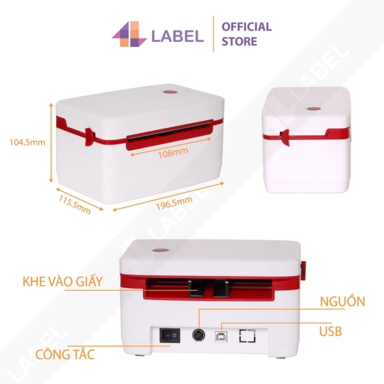 Máy in nhiệt điện thoại A6, Máy in nhiệt ZY909 Printer in đơn hàng nhanh chóng không cần mực, in decal, tem vận chuyển