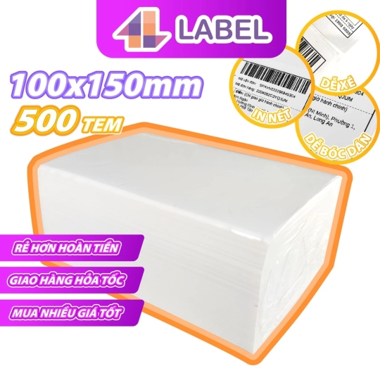 Combo 20 xấp Giấy in nhiệt A6, tem nhiệt A6 100x150 Có Sẵn Lớp Dán, Chống nước, Giấy dày, In Đơn Shopee