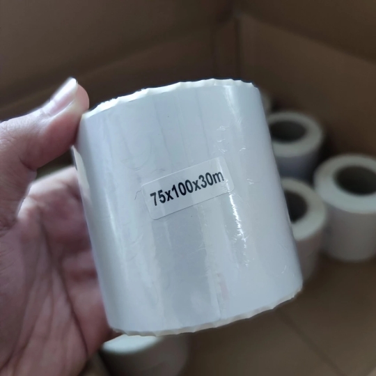 Combo 24 cuộn 75x100, tem nhiệt A7 75x100 Có Sẵn Lớp Dán, Chống nước, Giấy dày, In Đơn Shopee