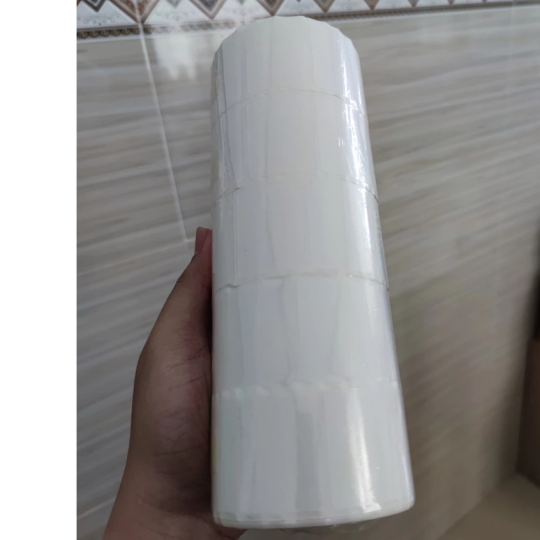 Cuộn in mã vạch, tem nhiệt khổ 2 tem 72x22, 70x22, 35x22 mm, 2 tem/hàng, 2000 tem. Tem in sản phẩm, tem in giá