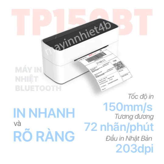 Máy in nhiệt Bluetooth A6, A7 TP-150BT, in đơn hàng qua điện thoại, máy in nhiệt cao cấp, chất lượng cao