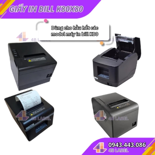 THÙNG Giấy in Bill  K80X45 Giấy in hóa đơn, in đơn livestream, giấy in nhiệt   