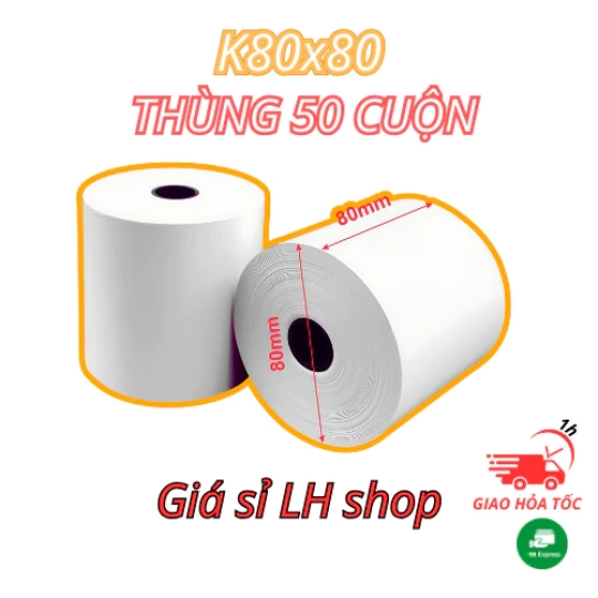 THÙNG Giấy in Bill K80x80 Giấy in hóa đơn, in đơn livestream, giấy in nhiệt