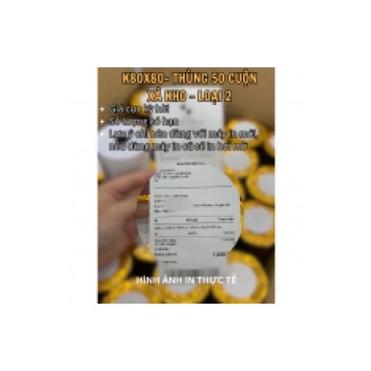 THÙNG Giấy in Bill  K80X80 in mờ  Giấy in hóa đơn, in đơn livestream, giấy in nhiệt